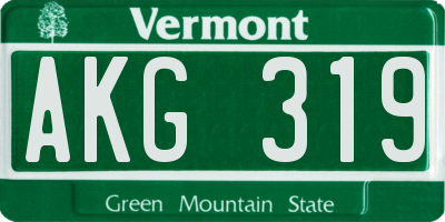 VT license plate AKG319