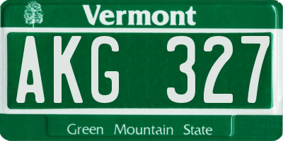 VT license plate AKG327