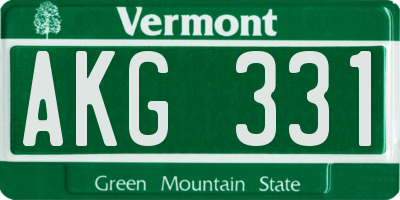 VT license plate AKG331