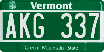 VT license plate AKG337