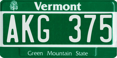 VT license plate AKG375