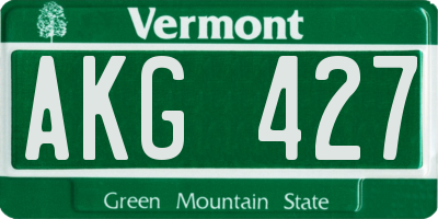VT license plate AKG427