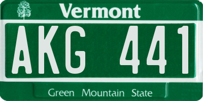 VT license plate AKG441