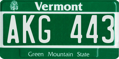 VT license plate AKG443