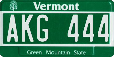 VT license plate AKG444