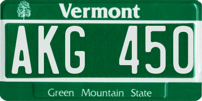 VT license plate AKG450