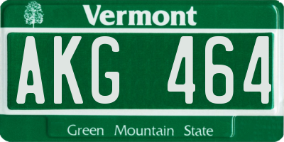VT license plate AKG464