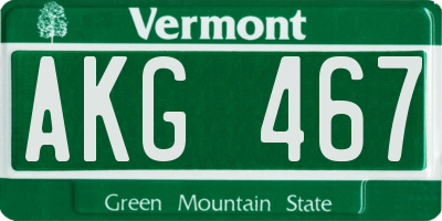 VT license plate AKG467