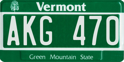 VT license plate AKG470