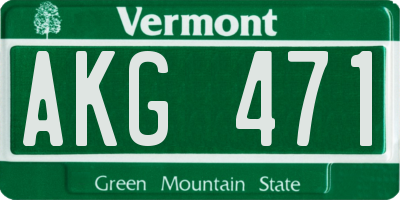 VT license plate AKG471