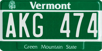 VT license plate AKG474