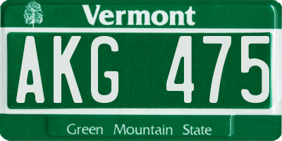 VT license plate AKG475