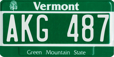 VT license plate AKG487