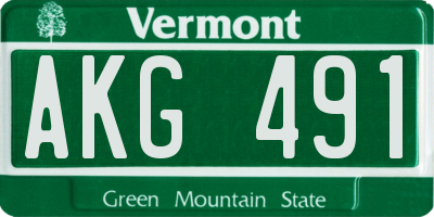VT license plate AKG491