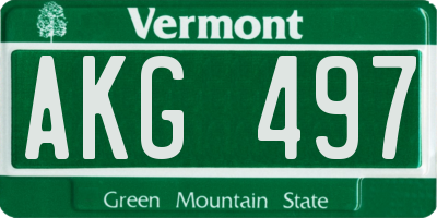 VT license plate AKG497