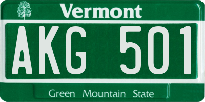 VT license plate AKG501
