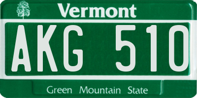 VT license plate AKG510