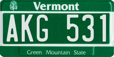 VT license plate AKG531