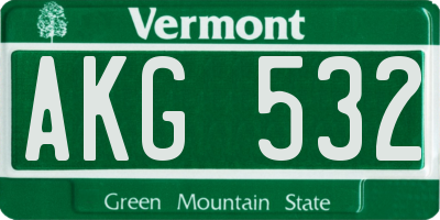 VT license plate AKG532