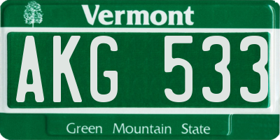 VT license plate AKG533