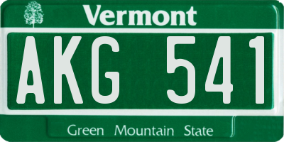 VT license plate AKG541