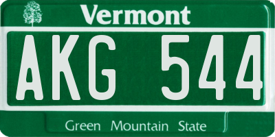 VT license plate AKG544