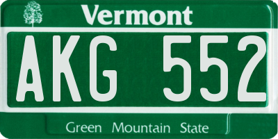 VT license plate AKG552