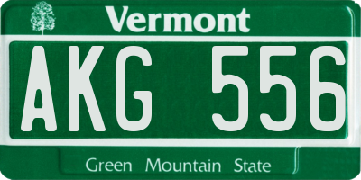 VT license plate AKG556