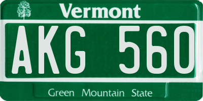 VT license plate AKG560