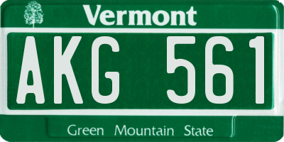 VT license plate AKG561