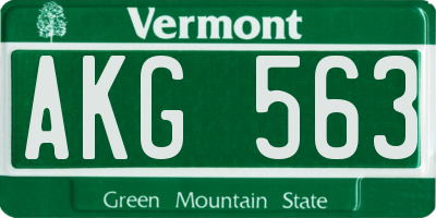 VT license plate AKG563