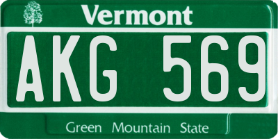 VT license plate AKG569