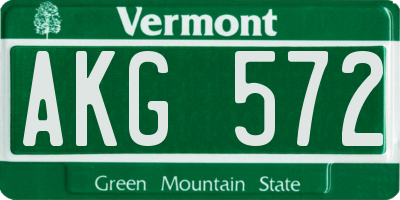 VT license plate AKG572