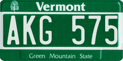 VT license plate AKG575