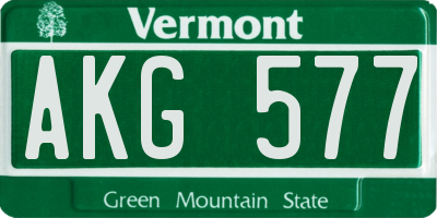 VT license plate AKG577