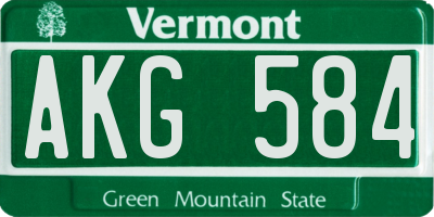 VT license plate AKG584