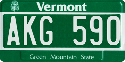 VT license plate AKG590