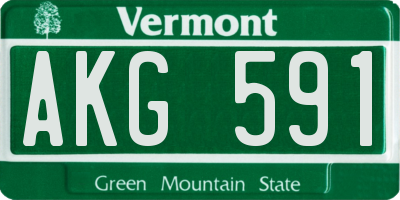 VT license plate AKG591