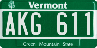 VT license plate AKG611