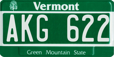 VT license plate AKG622