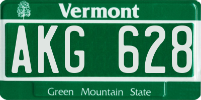 VT license plate AKG628