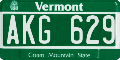 VT license plate AKG629