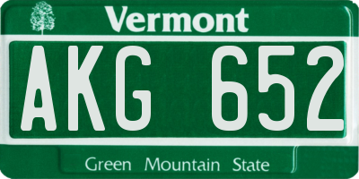 VT license plate AKG652