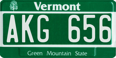 VT license plate AKG656