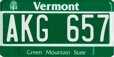 VT license plate AKG657