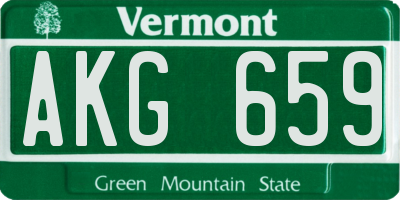 VT license plate AKG659