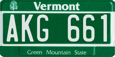 VT license plate AKG661