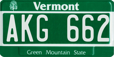 VT license plate AKG662