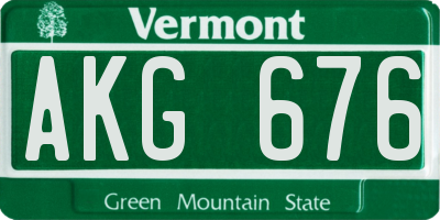VT license plate AKG676