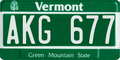 VT license plate AKG677
